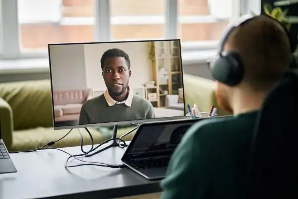 Man attending online mediation Eastleigh MIAMS session